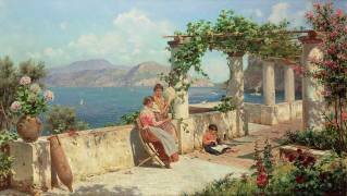 Figures on a Terrace in Capri (Robert Alott) - Muzeo.com