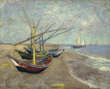 Fishing Boats on the Beach at Saintes-Maries-de-la-Mer (Vincent van Gogh) - Muzeo.com