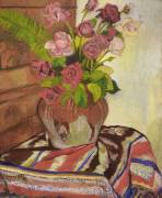 Flower vase and oriental carpet (Suzanne Valadon) - Muzeo.com