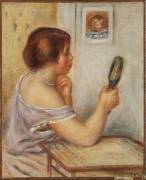 Gabrielle Holding a Mirror or Marie Dupuis Holding a Mirror with a Portrait of Coco (Auguste Renoir) - Muzeo.com