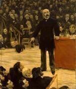 Georges Clémenceau prononçant un discours pendant une réunion électorale au Cirque Fernando en 1883 (Jean-François Raffaelli) - Muzeo.com