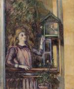 Girl with Birdcage (Paul Cézanne) - Muzeo.com