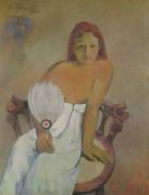 Girl with fan (Paul Gauguin) - Muzeo.com