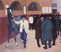 Horse Dealers at the Barbican (Robert Polhill Bevan) - Muzeo.com