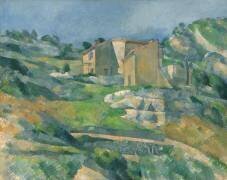 Houses in the Provence: The Riaux Valley near L'Estaque (Paul Cézanne) - Muzeo.com