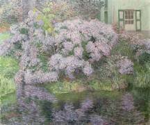 Hydrangeas on the banks of the River Lys (Emile Claus) - Muzeo.com