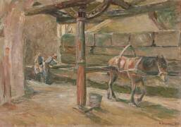 Interior of a flour mill in Florence (Max Liebermann) - Muzeo.com