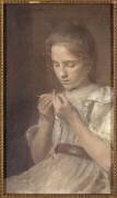 Jeune fille faisant du crochet (François Joseph Guiguet) - Muzeo.com