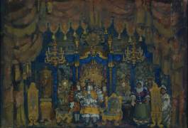 Jourdain's Room. Stage design for the theatre play A Bourgeois as a Nobleman (Nikolaj Nikolaevic Sapunov) - Muzeo.com