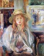 Julie Manet, Daughter of the Artist, with a Straw Hat (Berthe Morisot) - Muzeo.com