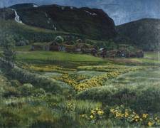 June night and old western Norway yard (Nikolai Astrup) - Muzeo.com
