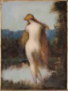 La Fée aux rochers - Nymphe debout, de dos se mirant dans l'eau (Jean-Jacques Henner) - Muzeo.com