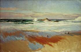 La plage de Biarritz (Joaquin Sorolla y Bastida) - Muzeo.com