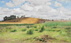 Landscape in Tanzania by the Ruhudji River (Wilhelm Kuhnert) - Muzeo.com