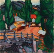 Landscape with a bridge (Lajos Tihanyi) - Muzeo.com
