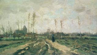 Landscape with a Church and Houses (Vincent van Gogh) - Muzeo.com