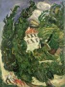 Landscape with a red donkey (Chaïm Soutine) - Muzeo.com