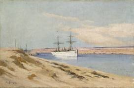 Le Canal de Suez (Eugène Victor Bourgeois) - Muzeo.com