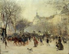 Le Carrefour Drouot à Paris (Jean-François Raffaelli) - Muzeo.com