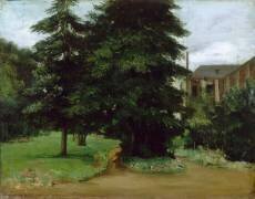 Le Jardin de l'abbaye de Loos-lez-Lille (1851 ?) (Gustave Courbet) - Muzeo.com