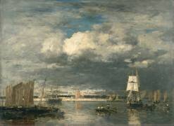Le port de Camaret par ciel d'orage (Eugène Boudin) - Muzeo.com