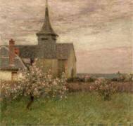 Le presbytère et l'église de Gerberoy (Oise) (Henri Le Sidaner) - Muzeo.com