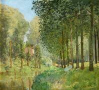 Le repos au bord du ruisseau. Lisière de bois (Alfred Sisley) - Muzeo.com