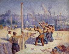 Les Batteurs de Pieux (Maximilien Luce) - Muzeo.com