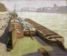 Les chalands, bords de Seine (Félix Vallotton) - Muzeo.com