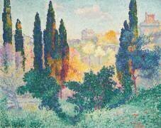 Les cyprès à Cagnes (Henri-Edmond Cross) - Muzeo.com