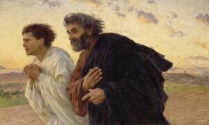 Les disciples Pierre et Jean courant au sépulcre le matin de la Résurrection (Eugène Burnand) - Muzeo.com
