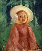 Little Girl in a Redcurrant Dress (Mary Cassatt) - Muzeo.com