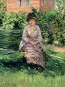 Madame Renoir (1860-1915) in the Garden at Petit-Gennevilliers (Gustave Caillebotte) - Muzeo.com
