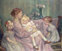 Madame van de Velde and her Children (Theo van Rysselberghe) - Muzeo.com