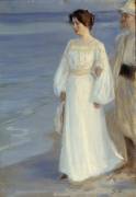 Marie Kroyer à la plage (Peder Severin Kröyer) - Muzeo.com