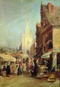 Market at Hennebont (Jules Achille Noël) - Muzeo.com