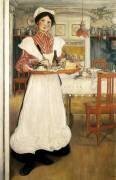 Martina Carrying Breakfast on a Tray (Carl Larsson) - Muzeo.com