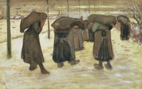 Miners' wives carrying sacks of coal (Vincent van Gogh) - Muzeo.com