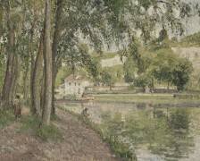 Moret, le canal du Loing (Seine et Marne) ou Chemin de halage à Saint Mammès (Camille Pissarro) - Muzeo.com