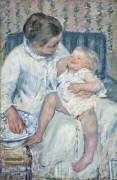 Mother About to Wash Her Sleepy Child (Mary Cassatt) - Muzeo.com