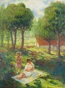 Mother and Child in a Landscape (Henri Lebasque) - Muzeo.com