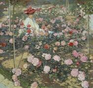 Mrs Ojetti in the rose garden (Oscar Ghiglia) - Muzeo.com