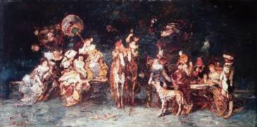 Nocturnal Feast (Adolphe Joseph Monticelli) - Muzeo.com