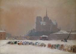 Notre-Dame de Paris sous la neige (Albert Lebourg) - Muzeo.com