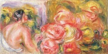 Nude Girl with Hat and Roses (Auguste Renoir) - Muzeo.com