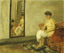 Nude Sitting on a Red Chair (Pierre Bonnard) - Muzeo.com