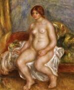 Nude woman on green cushions (Auguste Renoir) - Muzeo.com