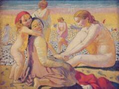 On the Beach with a Red Hat (Maurice Denis) - Muzeo.com