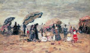 Parasols on the Beach (Eugène Boudin) - Muzeo.com