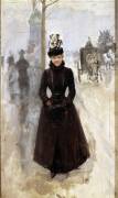 Parisienne sur le boulevard (Jean Béraud) - Muzeo.com